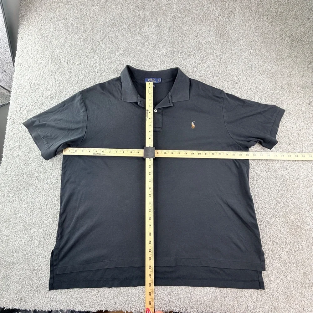 Polo Ralph Lauren Pima Soft Touch Polo Shirt‎ 2XB Black Classic Fit Minimalist